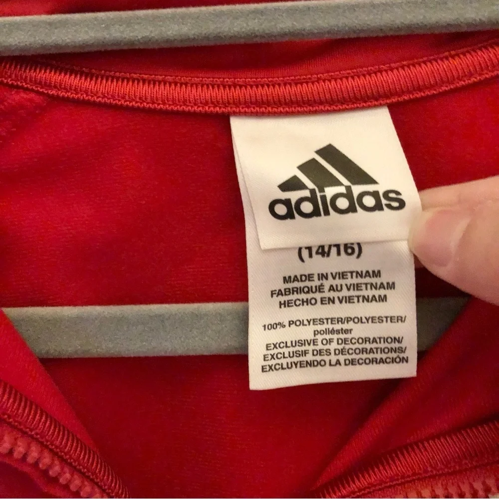 Adidas‎ Big Boys Track Jacket Red White Size Large